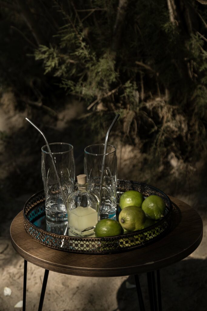 Utensilien Zutaten für einen Hochzeits-Cocktail zum Trauritual bei einer freien Trauung auf Kreta