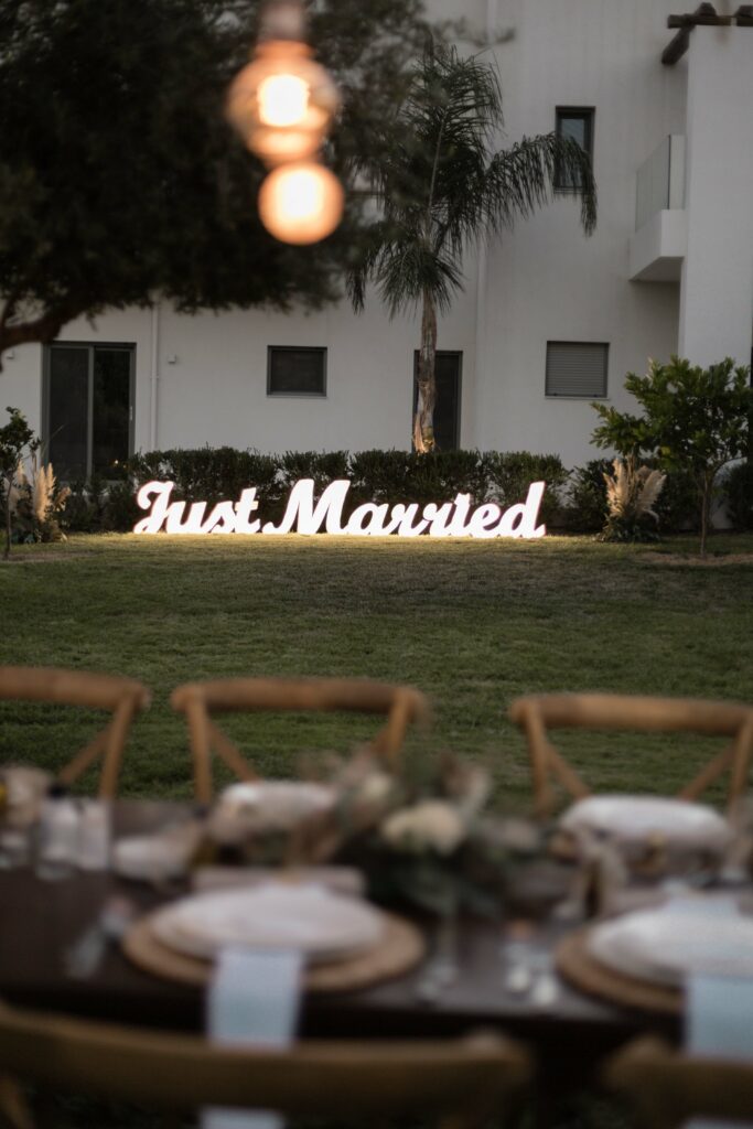 Just Married LED Buchstaben Kreta